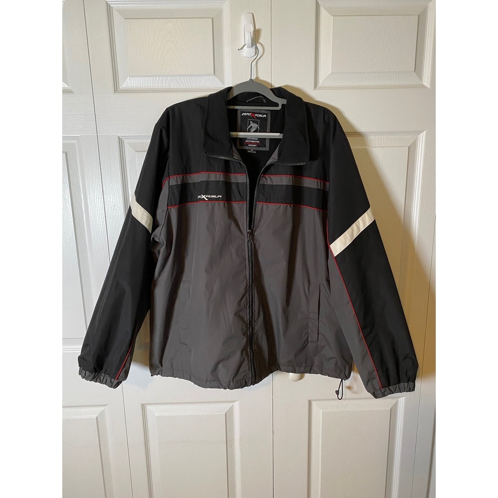 ZeroXposur Mens Element Protector Jacket Steel Gray Black Windbreaker XL 84190-1